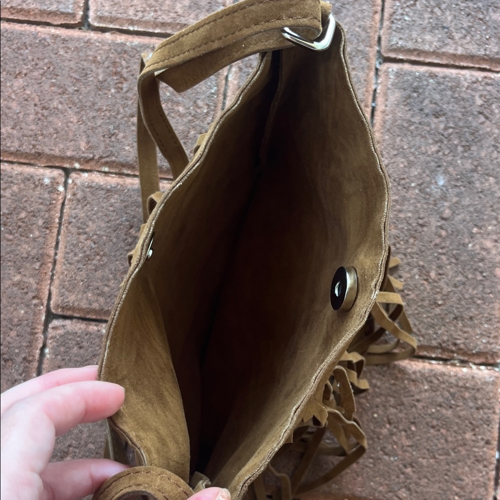 Fringe Crossbody Bag in Tan - Picture 3 of 4